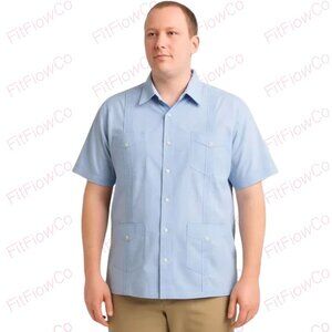 🔥 Bandetta by Sir Dali Light Blue Guayabera Shirt – Men’s 4XL – NWT